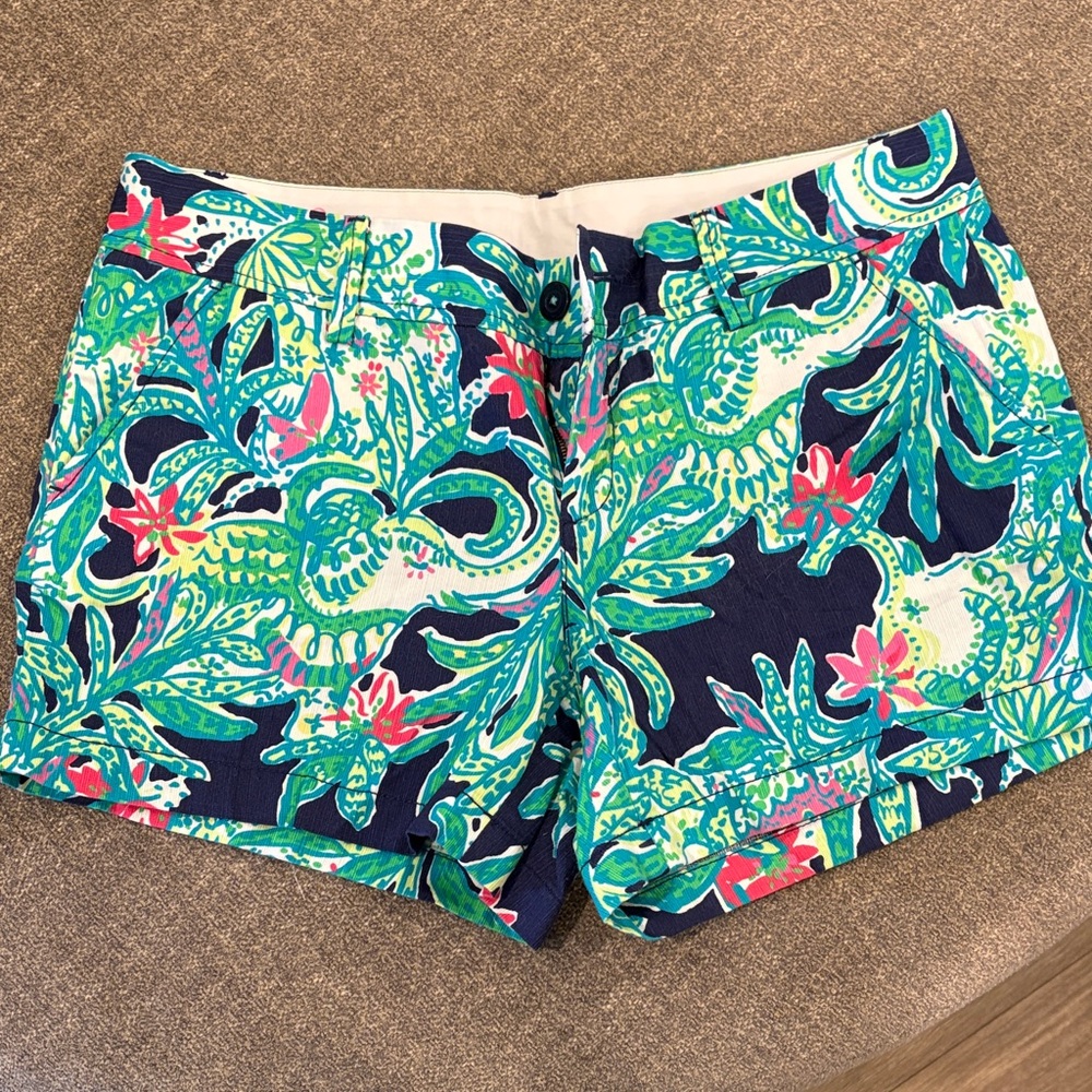 Callahan Tropical Print Women Shorts - Green, Blue, Pink